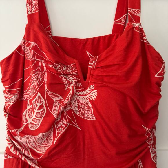 SOMA Soft Jersey V-Wire Short Bra Dress Bali Batik Feelin Poppy Large NEW Knee - Picture 4 of 10